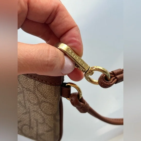 Calvin Klein Tan and Brown Monogram Wristlet - Picture 5 of 6